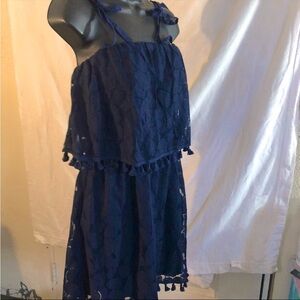 Dark blue lace dress size medium